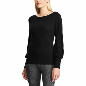 Chaps Women's Button-Shoulder long sleeve Sweater size S black
